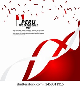 Peru Independence Day Celebration Vector Template Design Illustration