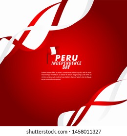 Peru Independence Day Celebration Vector Template Design Illustration