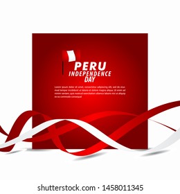 Peru Independence Day Celebration Vector Template Design Illustration