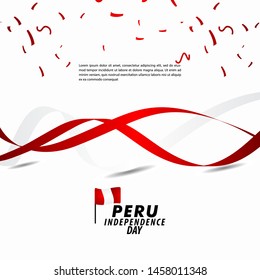 Peru Independence Day Celebration Vector Template Design Illustration
