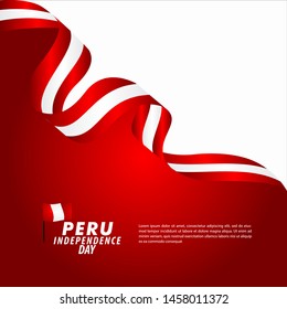 Peru Independence Day Celebration Vector Template Design Illustration