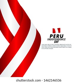 Peru Independence Day Celebration Vector Template Design Illustration