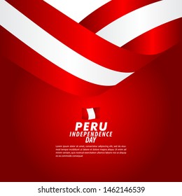 Peru Independence Day Celebration Vector Template Design Illustration