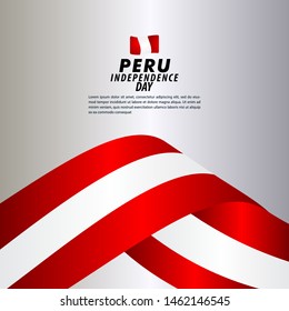 Peru Independence Day Celebration Vector Template Design Illustration
