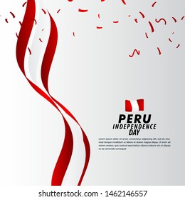 Peru Independence Day Celebration Vector Template Design Illustration
