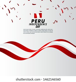 Peru Independence Day Celebration Vector Template Design Illustration