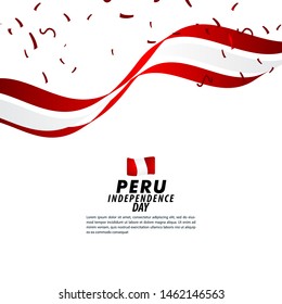 Peru Independence Day Celebration Vector Template Design Illustration