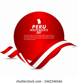 Peru Independence Day Celebration Vector Template Design Illustration