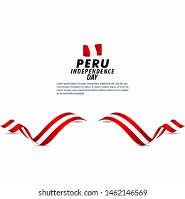 Peru Independence Day Celebration Vector Template Design Illustration