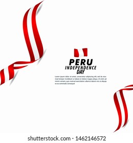 Peru Independence Day Celebration Vector Template Design Illustration