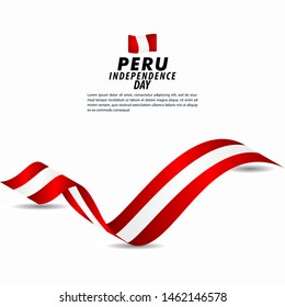 Peru Independence Day Celebration Vector Template Design Illustration