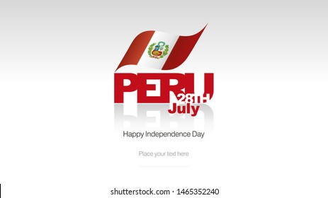 Peru Independence Day flag logo icon banner
