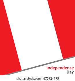 Peru independence day with flag vector illustration for web