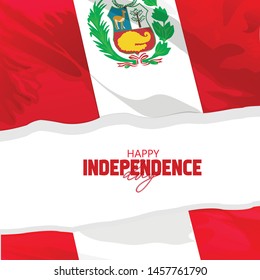 Día de la Independencia del Perú, 28 de julio. Bandera del Perú y diseño, fiesta nacional