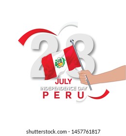 Peru Independence Day on July 28. Flag of Peru and design, the national holiday