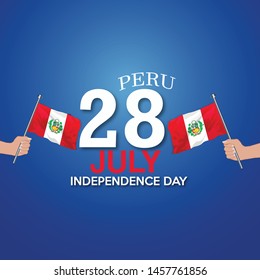 Peru Independence Day on July 28. Flag of Peru and design, the national holiday