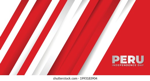 Peru Independence day with Red and White design. Good template for Peru National day