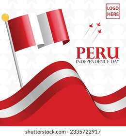 Peru  independence day template design