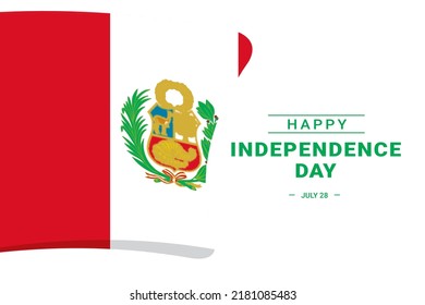 Peru Independence Day. Vector Illustration. The illustration is suitable for banners, flyers, stickers, cards, etc.