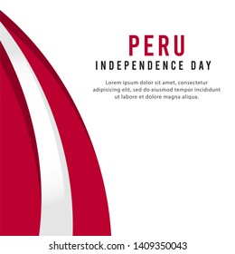 Peru independence day vector template. Design for banner, greeting cards or print.