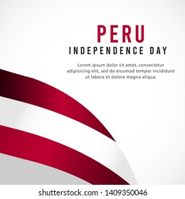 Peru independence day vector template. Design for banner, greeting cards or print.