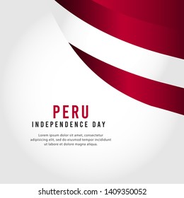 Peru independence day vector template. Design for banner, greeting cards or print.