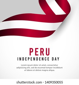 Peru independence day vector template. Design for banner, greeting cards or print.