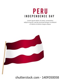 Peru independence day vector template. Design for banner, greeting cards or print.