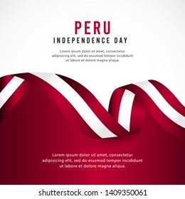 Peru independence day vector template. Design for banner, greeting cards or print.