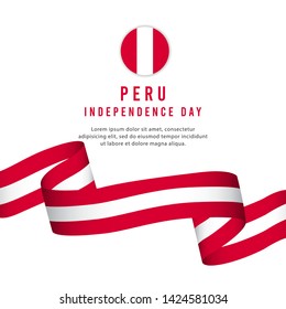 Peru independence day vector template. Design for banner, greeting cards or print.