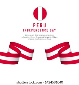 Peru independence day vector template. Design for banner, greeting cards or print.