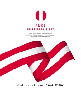 Peru independence day vector template. Design for banner, greeting cards or print.