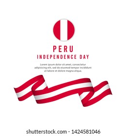 Peru independence day vector template. Design for banner, greeting cards or print.