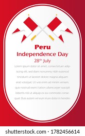 Día de la Independencia del Perú, ilustración de plantilla vectorial sobre fondo azul.