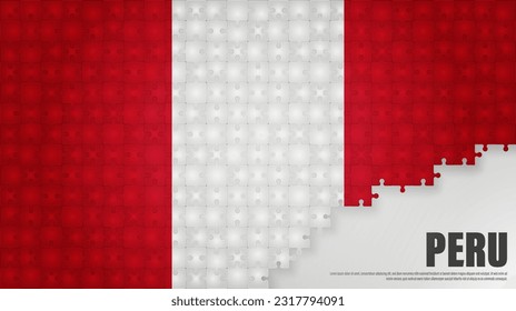 Peru jigsaw flag background. Element of impact for the use you want to make of it.