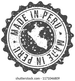 Peru Made In Map Travel Stamp Icon City Design Tourism Export Seal