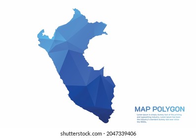 Peru Map Abstract geometric rumpled triangular low poly style gradient graphic on white background