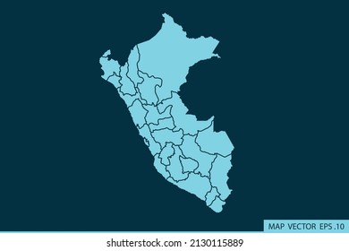 Peru map ,Abstract mash line and point scales on dark background for your web site design map logo, app, ui ,Travel. Vector illustration eps 10.