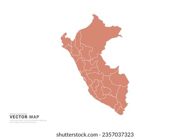 Peru Map - abstract style orange isolated on white background for design vector.