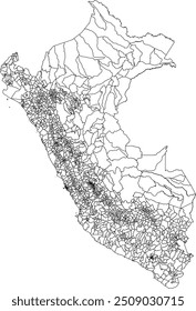 PERU MAP with its administrative divisions and regions