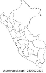 PERU MAP with its administrative divisions and regions