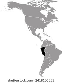 PERU-KARTE MIT AMERIKANISCHER KONTINENT-KARTE