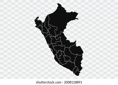 Peru map black Color on Backgound png