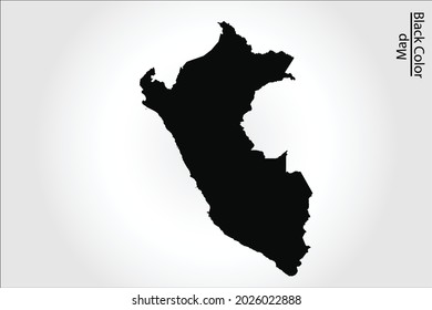 Peru Karte schwarze Farbe auf Hintergrund
