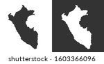 Peru Map With Black and White Vector