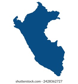 Mapa de Perú. Mapa de Perú en color azul