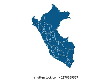 Perú Mapa el color azul del fondo blanco