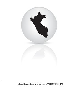 Peru map button on white background.