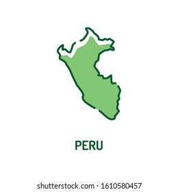 Peru map color line icon. Border of the country. Pictogram for web page, mobile app, promo. UI UX GUI design element. Editable stroke.