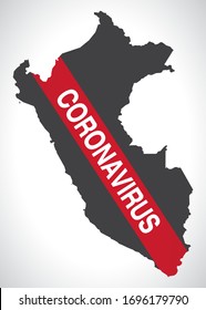 Mapa peruano con ilustración de Coronavirus